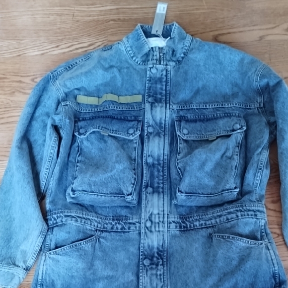 Hudson+Zoe Jeans Men's Blue Denim Cargo Jumpsuit - Picture 9 of 16